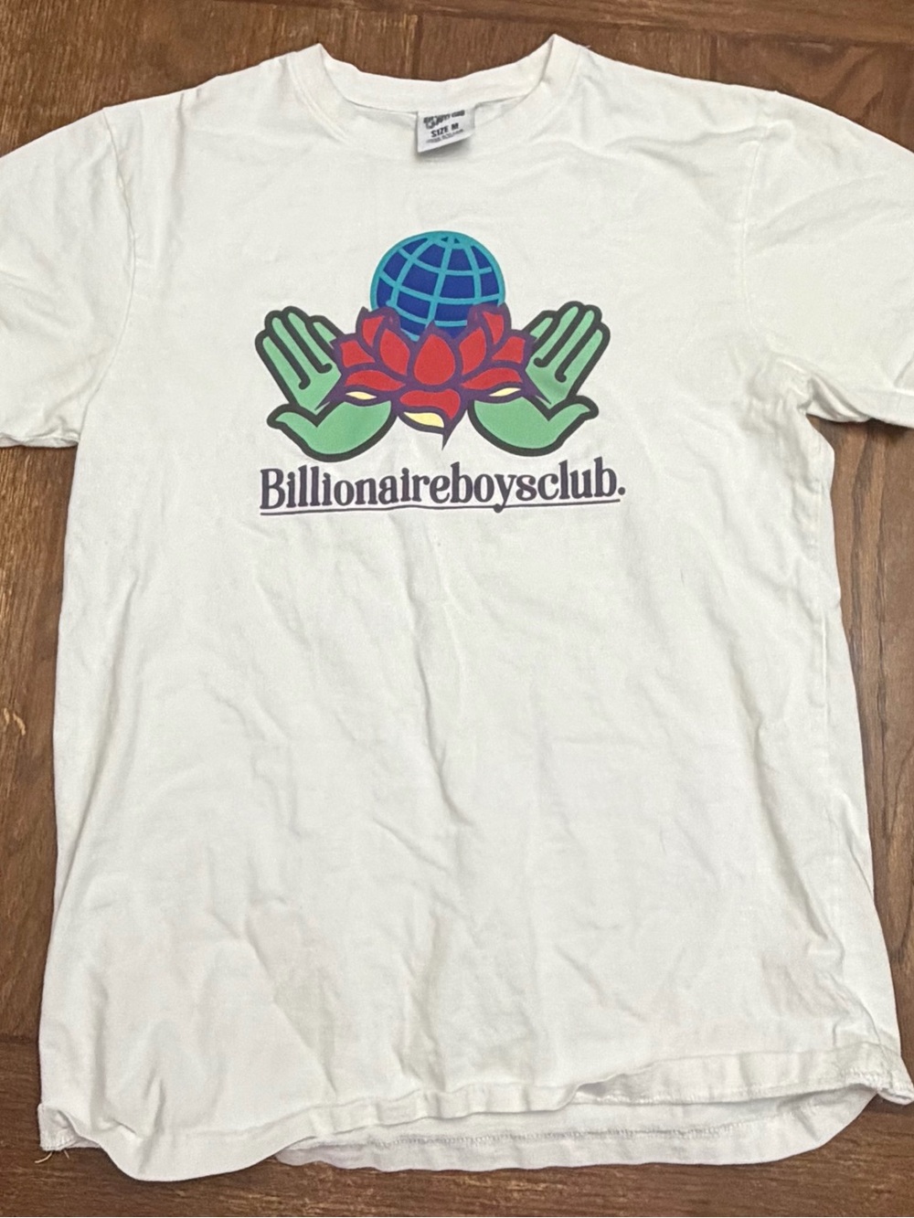 Billionaire Boys Club White Lotus T Shirt Size M w Hands & Globe